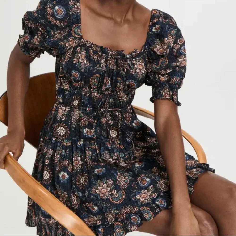 Ulla Johnson Juniper Mini Dress in Twilight Navy Floral milkmaid boho pockets - Picture 16 of 16